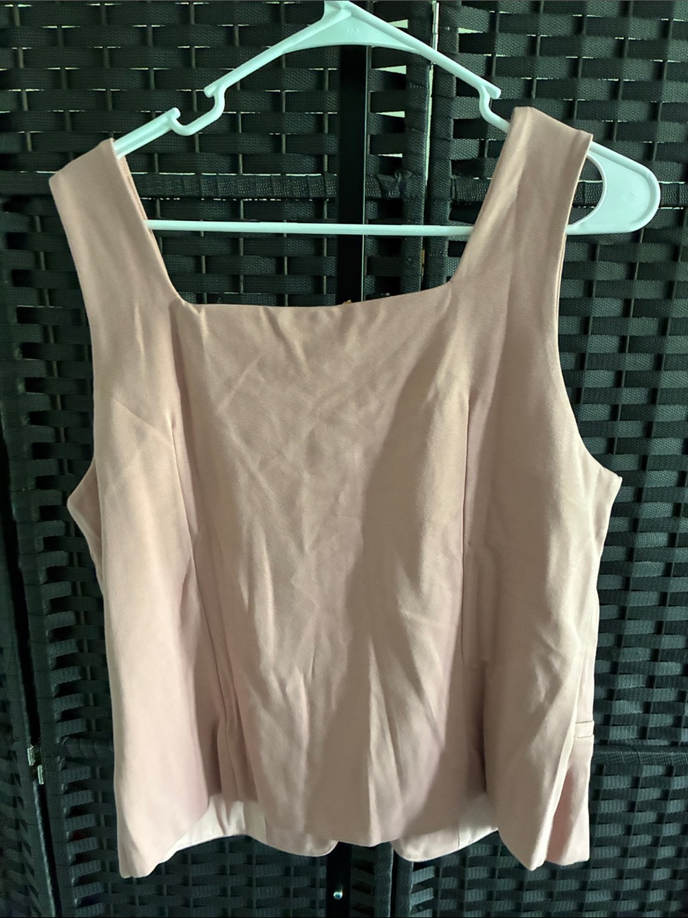 OGL Stretch Ponte Square Neck Cropped Waistcoat with Pockets - Picture 3 of 3